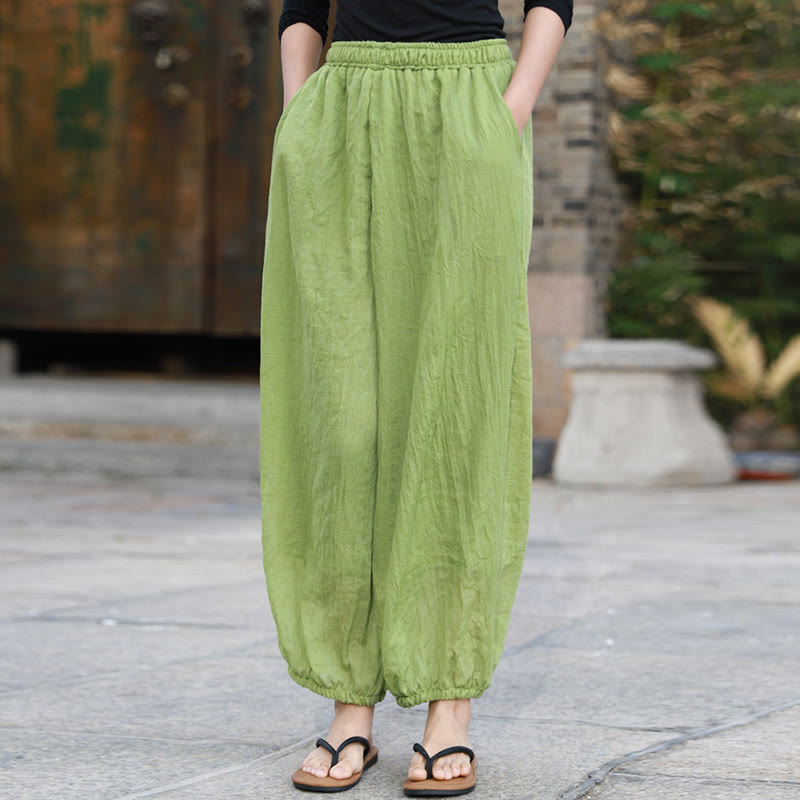 Buddha Stones Casual Summer Women's Cotton Pants With Pockets - image 3