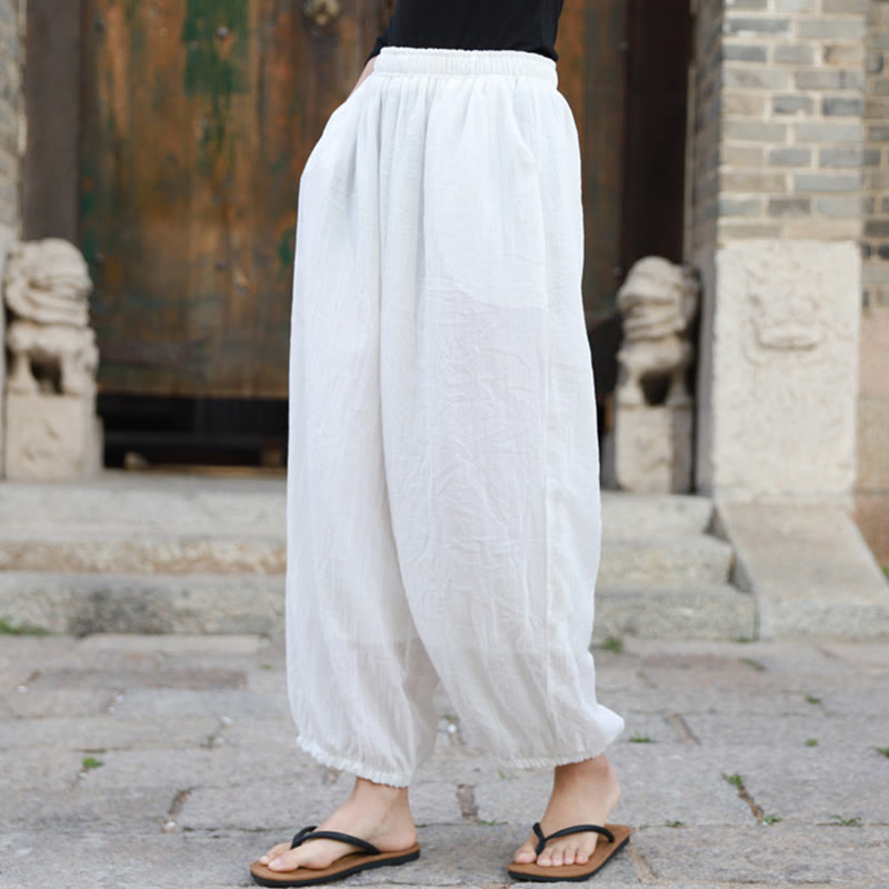 Buddha Stones Casual Summer Women's Cotton Pants With Pockets - image 10
