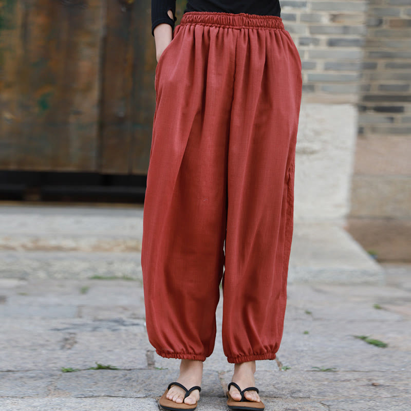 Buddha Stones Casual Summer Women's Cotton Pants With Pockets - image 23