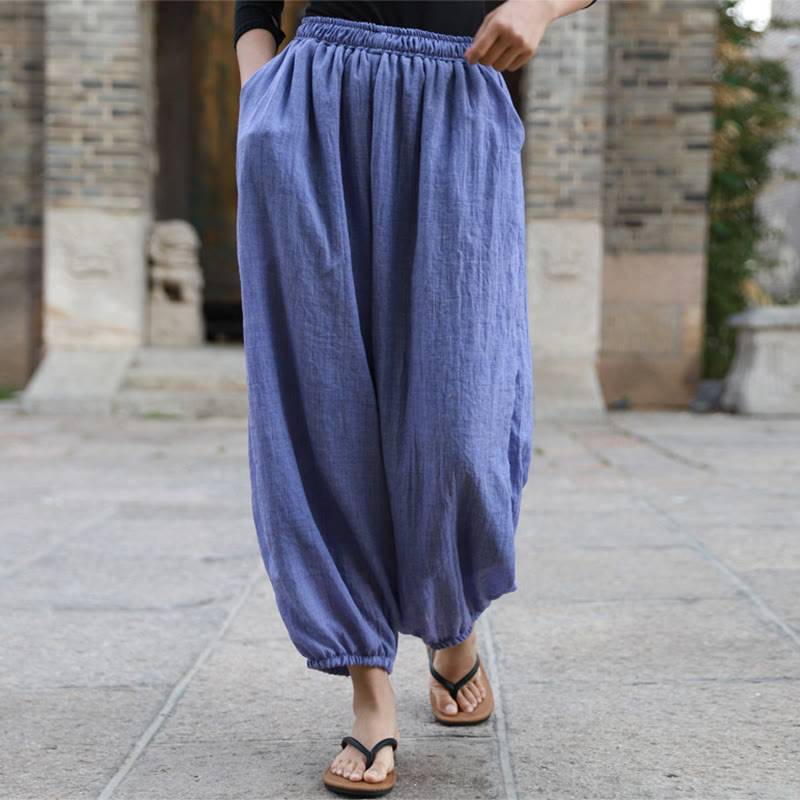 Buddha Stones Casual Summer Women's Cotton Pants With Pockets - image 32