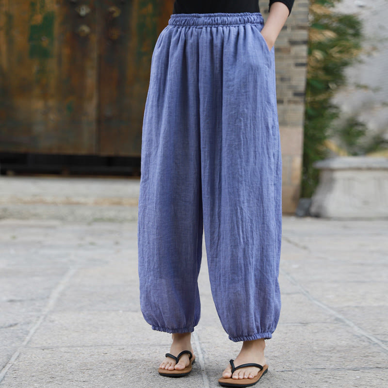 Buddha Stones Casual Summer Women's Cotton Pants With Pockets - image 34