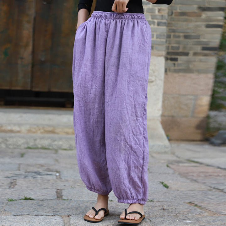 Buddha Stones Casual Summer Women's Cotton Pants With Pockets - image 41