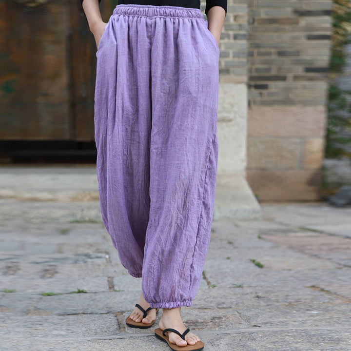 Buddha Stones Casual Summer Women's Cotton Pants With Pockets - image 40