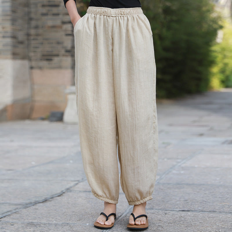 Buddha Stones Casual Summer Women's Cotton Pants With Pockets - image 47