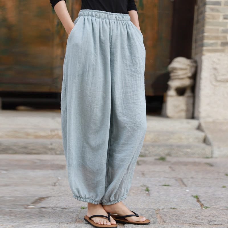 Buddha Stones Casual Summer Women's Cotton Pants With Pockets - image 49