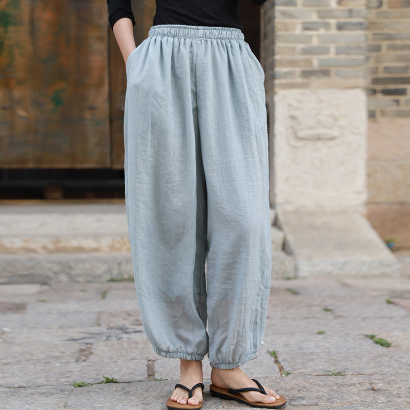 Buddha Stones Casual Summer Women's Cotton Pants With Pockets - image 52