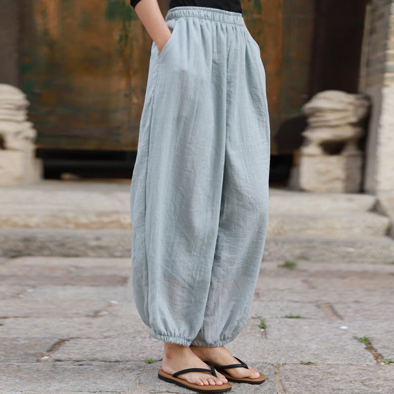 Buddha Stones Casual Summer Women's Cotton Pants With Pockets - image 50