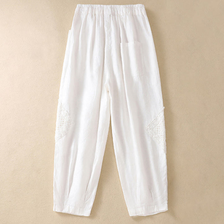 Buddha Stones Summer Women's Cotton Drawstring Harem Pants With Pockets - image 6