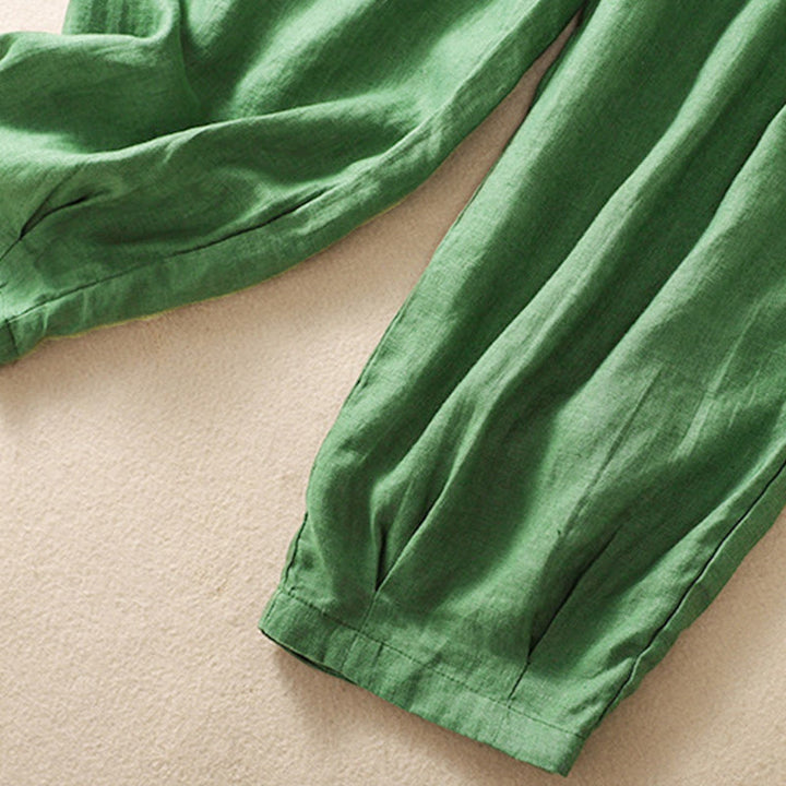 Buddha Stones Summer Women's Cotton Drawstring Harem Pants With Pockets - image 12