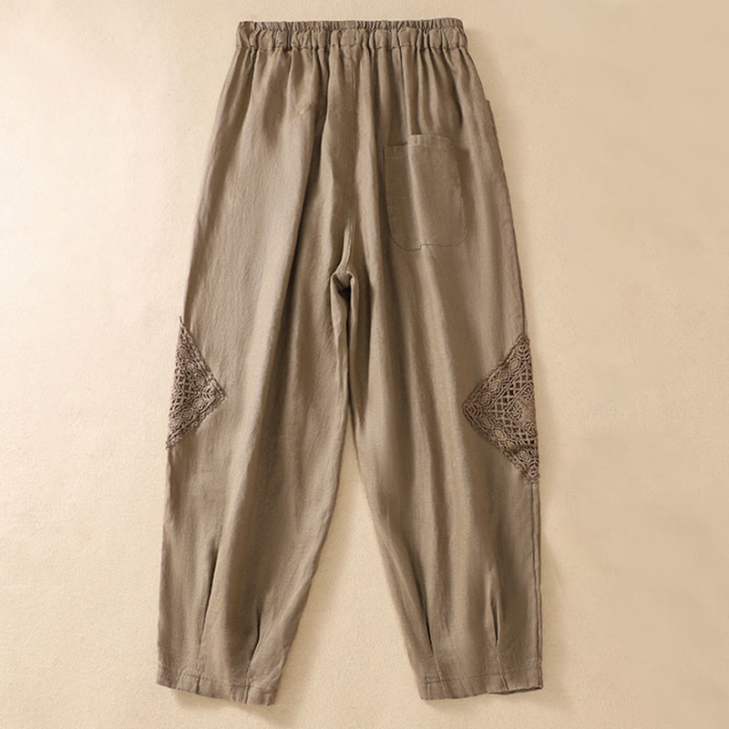 Buddha Stones Summer Women's Cotton Drawstring Harem Pants With Pockets - image 3
