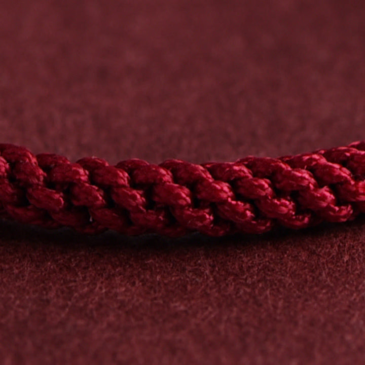 Buddha Stones 999 Gold Triple Ring Design Handmade Connection Braided Rope Bracelet - image 11