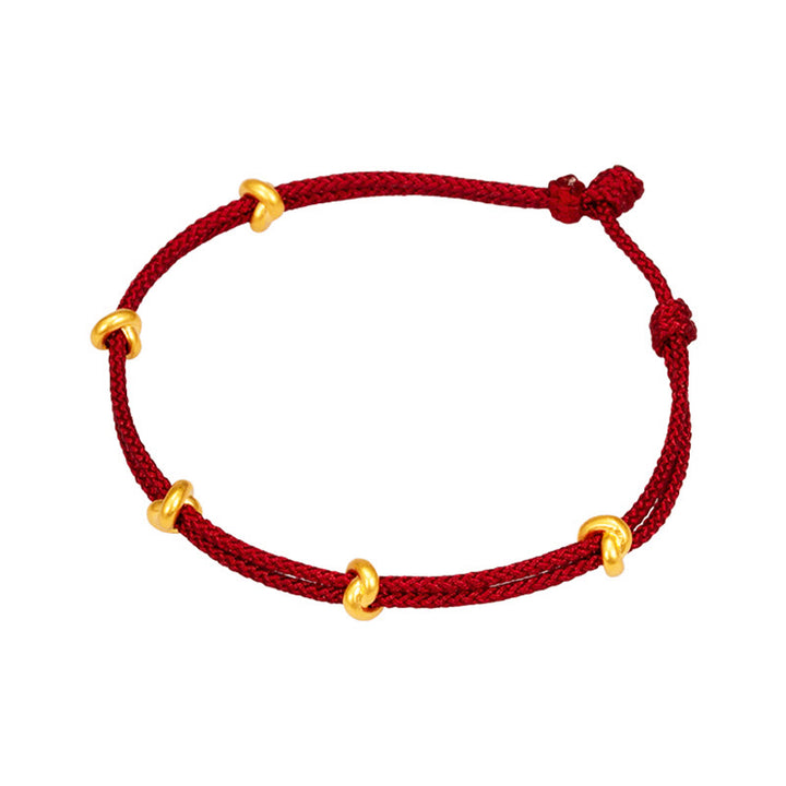 Buddha Stones 999 Gold Wish Knot Design Handmade Luck Braided Rope Bracelet - image 10