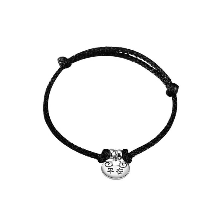 Buddha Stones Handmade 925 Sterling Silver Peace And Joy Safe Well Wish Lock Strength Braided Rope Bracelet - image 8