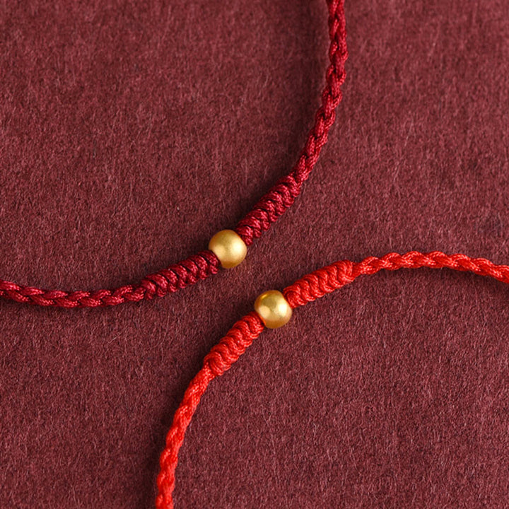 Buddha Stones 999 Gold One Mini Bead Design Handmade Strength Braided Rope Bracelet Anklet - image 10