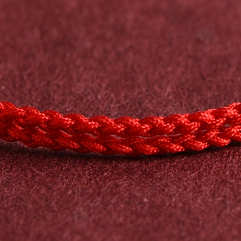Buddha Stones 999 Gold Mini Three Beads Design Handmade Luck Rope Bracelet Anklet - image 2