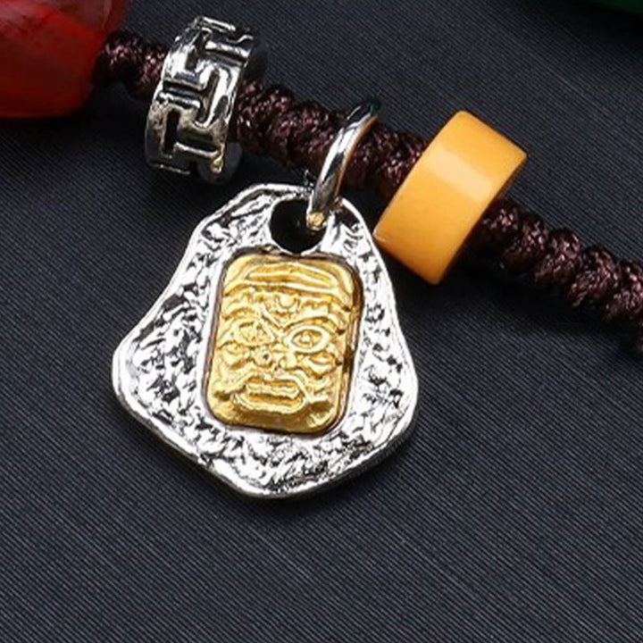 Buddha Stones Tibetan Nine-eye Dzi Bead Protection Braided Rope Necklace Pendant - image 3