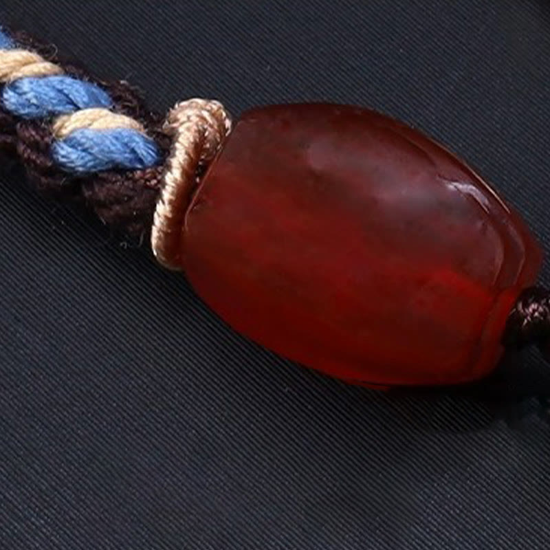 Buddha Stones Tibetan Nine-eye Dzi Bead Protection Braided Rope Necklace Pendant - image 9