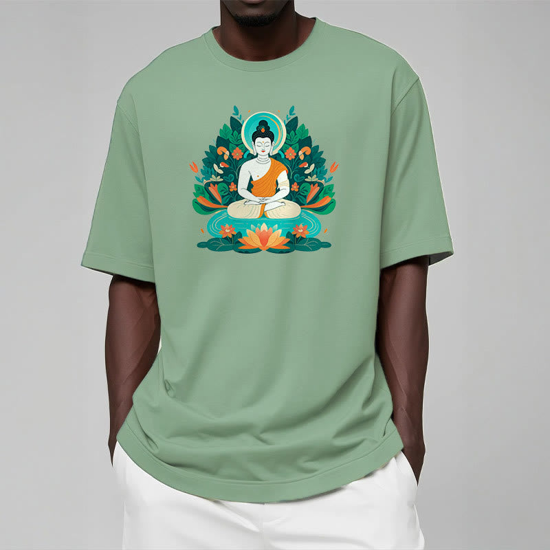 Buddha Stones Flower Grass Lotus Bodhisattva Tee T-shirt - image 14