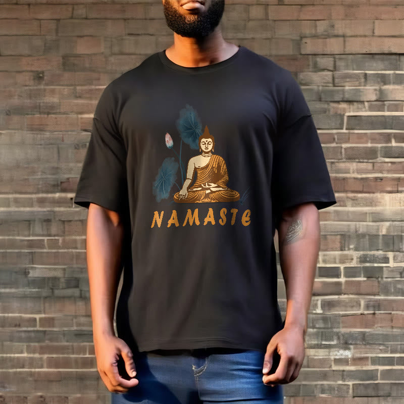 Buddha Stones NAMASTE Buddha Lotus Leaf Tee T-shirt - image 7