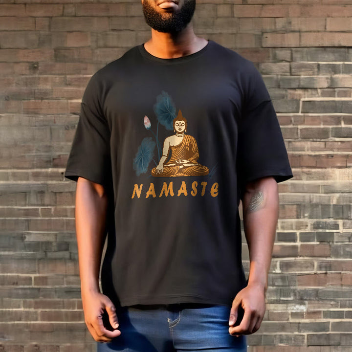 Buddha Stones NAMASTE Buddha Lotus Leaf Tee T-shirt - image 7