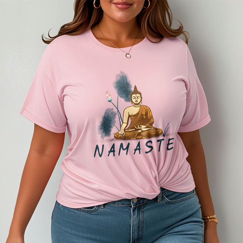 Buddha Stones NAMASTE Buddha Lotus Leaf Tee T-shirt - image 31