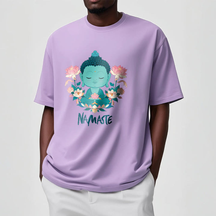 Buddha Stones NAMASTE Buddha Lotus Meditation Tee T-shirt - image 16