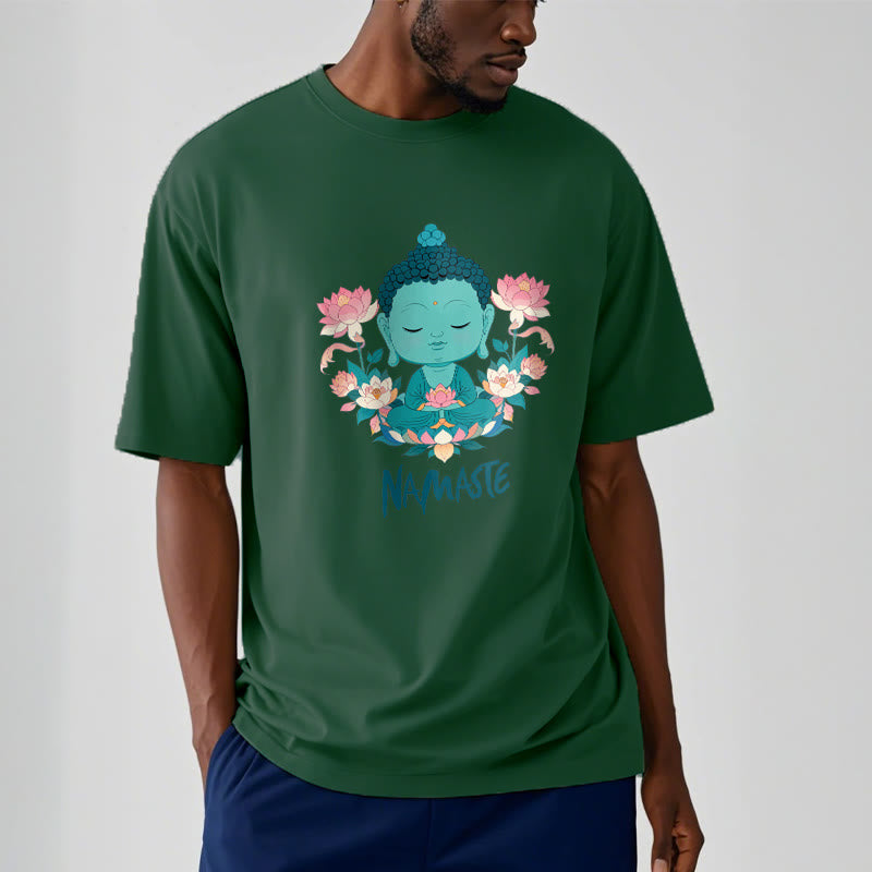 Buddha Stones NAMASTE Buddha Lotus Meditation Tee T-shirt - image 12