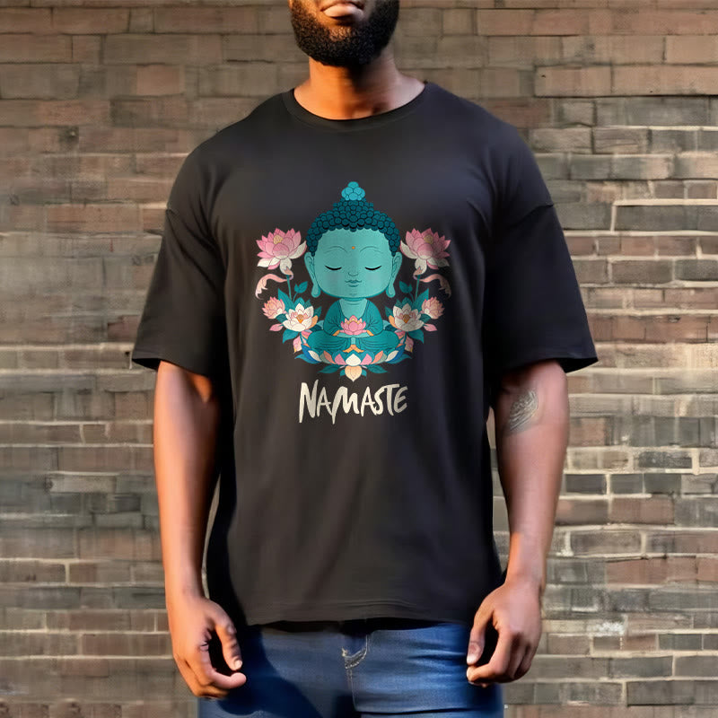 Buddha Stones NAMASTE Buddha Lotus Meditation Tee T-shirt - image 26