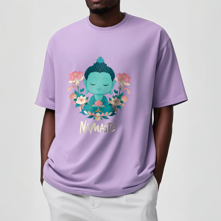 Buddha Stones NAMASTE Buddha Lotus Meditation Tee T-shirt - image 35