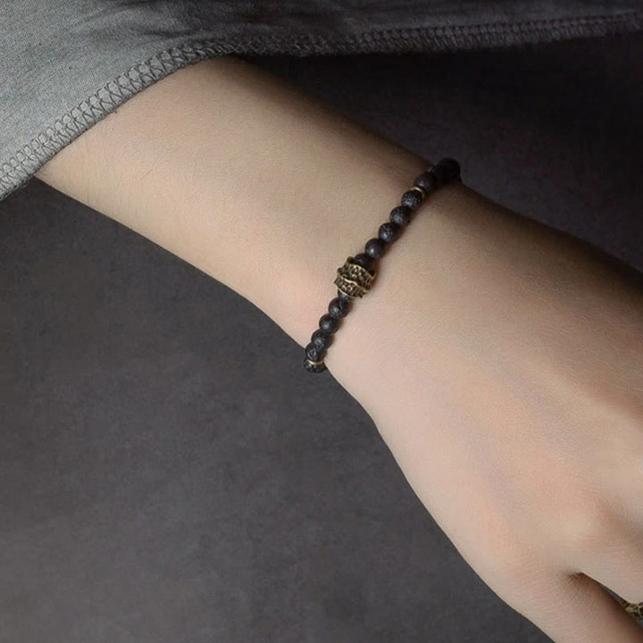Buddha Stones Support Healing Lava Rock Beads Copper Bracelet - image 4