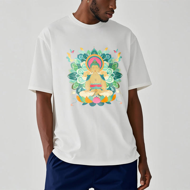 Buddha Stones Butterfly Lotus Buddha-Inspired Tee T-shirt - image 1