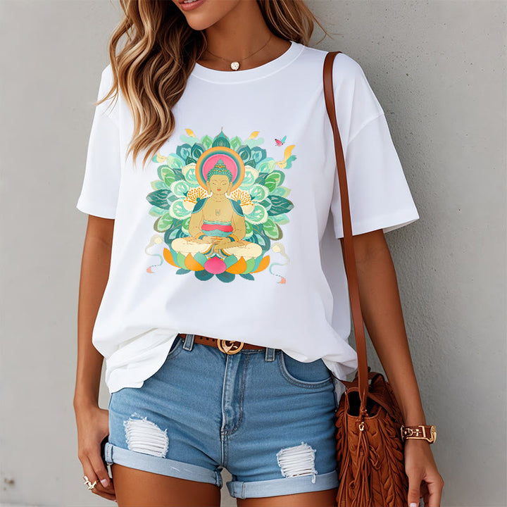 Buddha Stones Butterfly Lotus Buddha-Inspired Tee T-shirt - image 2