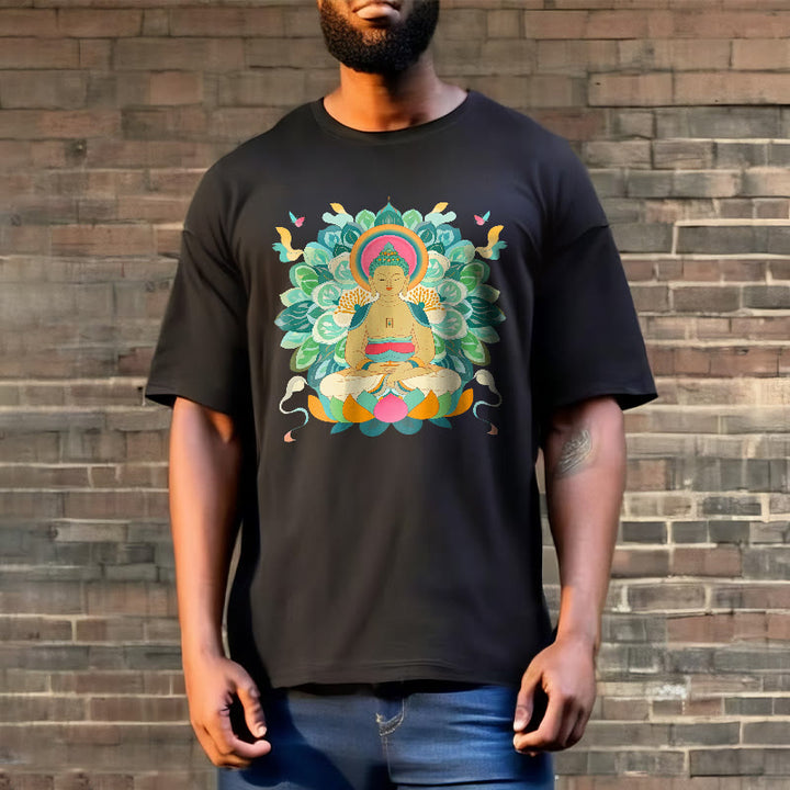 Buddha Stones Butterfly Lotus Buddha-Inspired Tee T-shirt - image 5