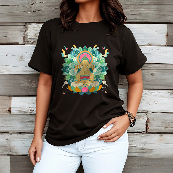 Buddha Stones Butterfly Lotus Buddha-Inspired Tee T-shirt - image 6