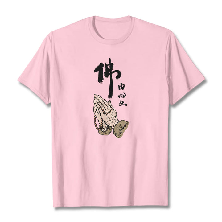 Buddha Stones Praying Tee T-shirt - Light Pink - 2XL - image 12