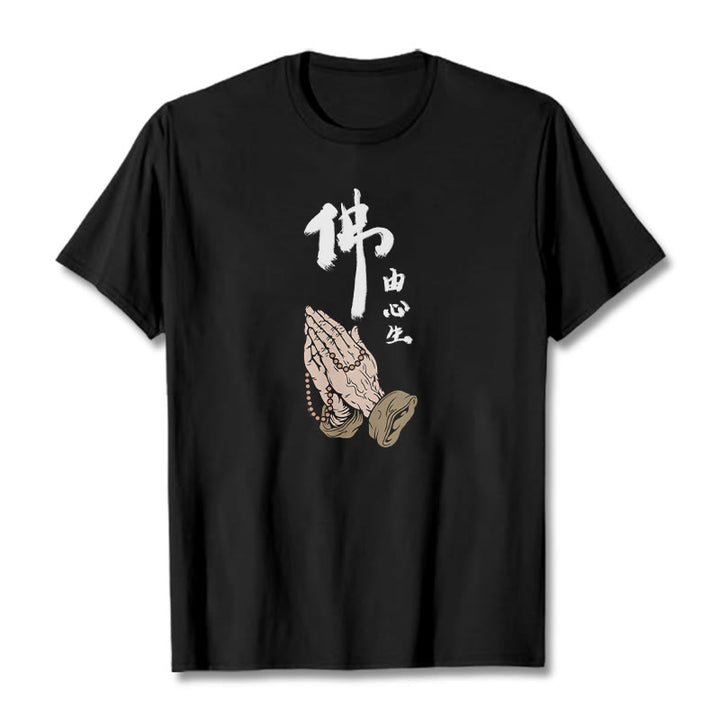 Buddha Stones Praying Tee T-shirt - Black - 2XL - image 3