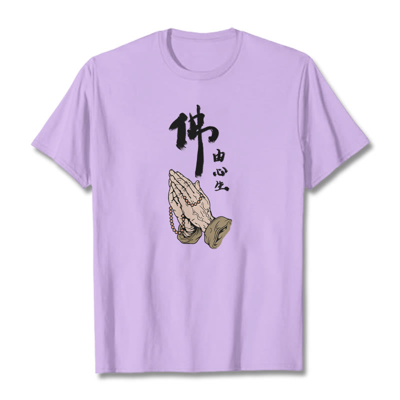 Buddha Stones Praying Tee T-shirt - Plum - 2XL - image 14