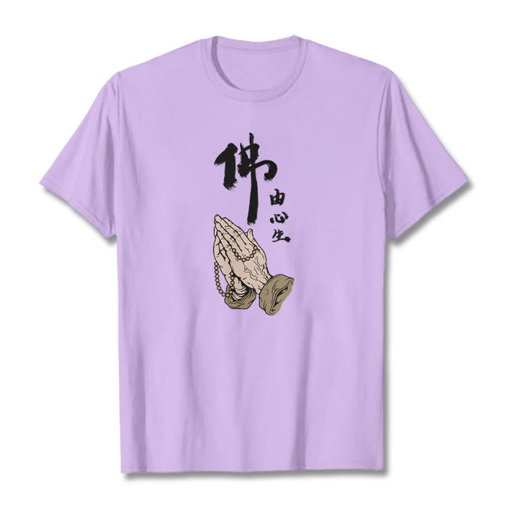 Buddha Stones Praying Tee T-shirt - Plum - 2XL - image 14