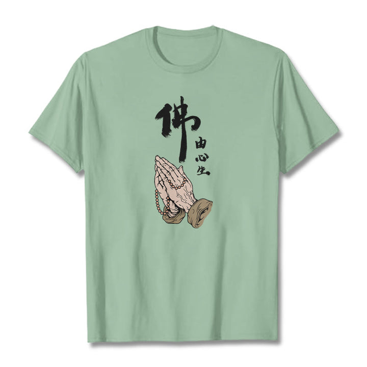 Buddha Stones Praying Tee T-shirt - Pale Green - 2XL - image 9