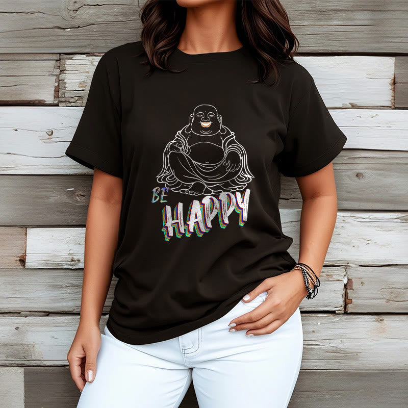 Buddha Stones BE HAPPY Laughing Buddha Tee T-shirt - image 7