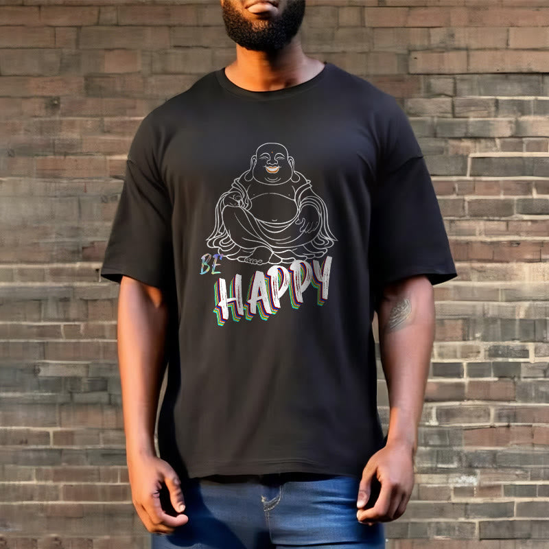 Buddha Stones BE HAPPY Laughing Buddha Tee T-shirt - image 6