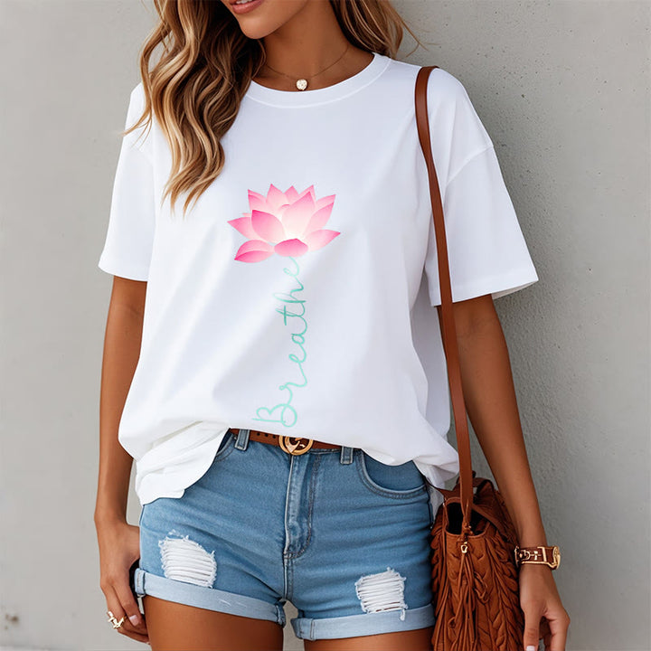 Buddha Stones BREATHE Lotus Tee T-shirt - image 2