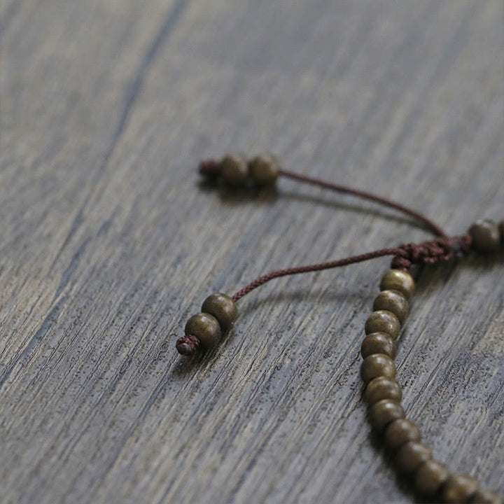 Buddha Stones Copper Brass Beads Balance Wealth Simple Bracelet - image 10