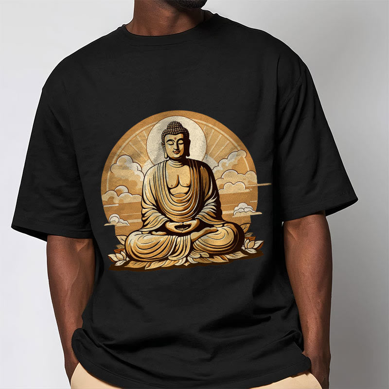 Buddha Stones Sun Auspicious Clouds Buddha Tee T-shirt - image 6