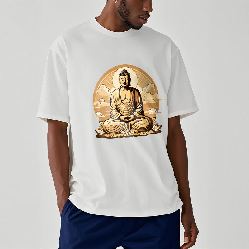 Buddha Stones Sun Auspicious Clouds Buddha Tee T-shirt - image 3