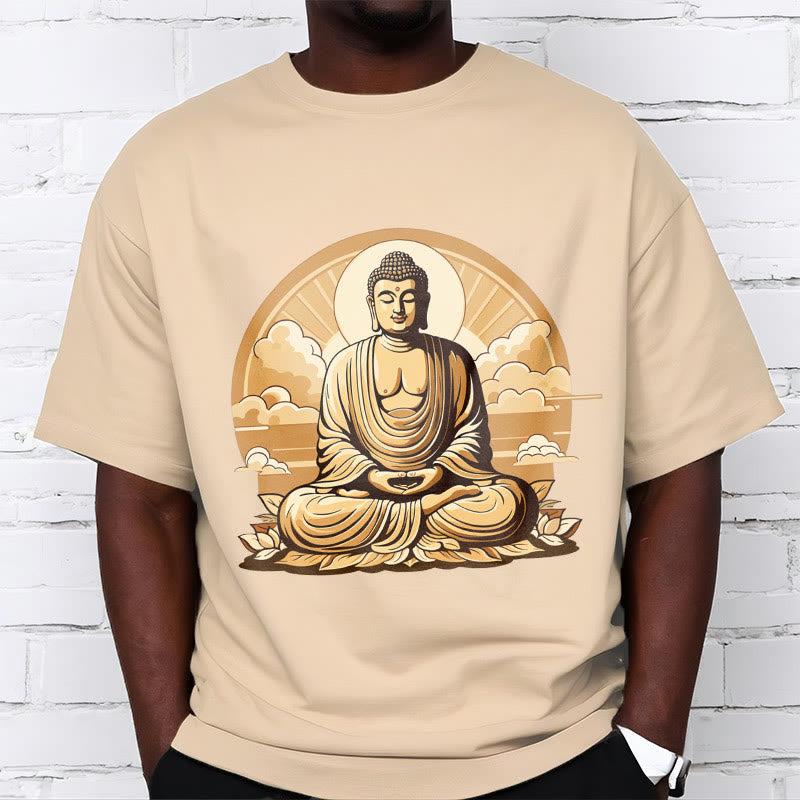 Buddha Stones Sun Auspicious Clouds Buddha Tee T-shirt - image 1