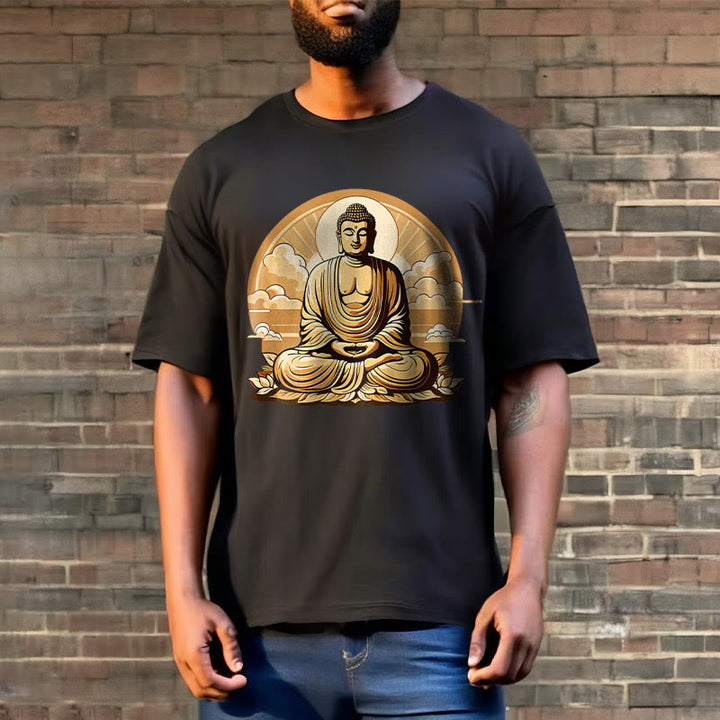 Buddha Stones Sun Auspicious Clouds Buddha Tee T-shirt - image 7