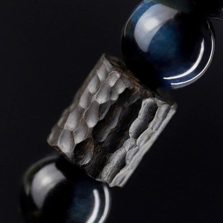 Buddha Stones Tiger Eye Ebony Wood Beads Calm Bracelet - image 8