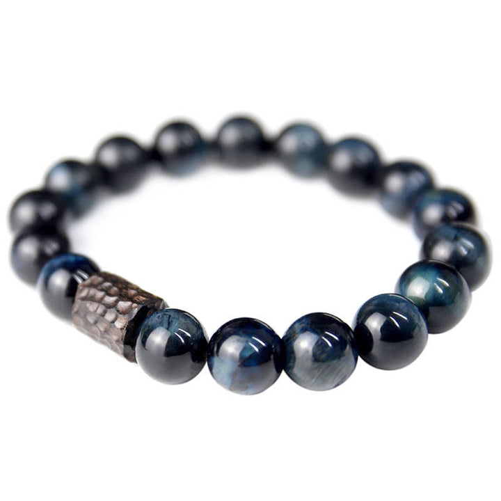 Buddha Stones Tiger Eye Ebony Wood Beads Calm Bracelet - image 11