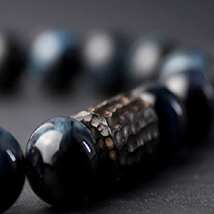 Buddha Stones Tiger Eye Ebony Wood Beads Calm Bracelet - image 7